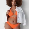 Swim Bottoms^Lane Bryant Crinkle Dipped Tanga Swim Bottom Orange Clown Fish