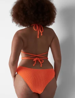 Swim Bottoms^Lane Bryant Crinkle Dipped Tanga Swim Bottom Orange Clown Fish