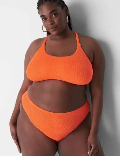 Swim Bottoms^Lane Bryant Crinkle High-Leg Cheeky Swim Bottom Orange Clown Fish