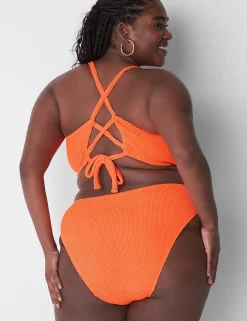 Swim Bottoms^Lane Bryant Crinkle High-Leg Cheeky Swim Bottom Orange Clown Fish