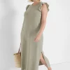 Maxi & Midi^Lane Bryant Crochet Sleeve Maxi Dress Dried Sage