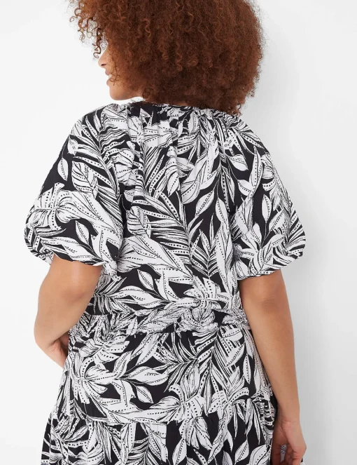 Shirts & Blouses^Lane Bryant Crop Balloon-Sleeve Top Maui Leaves