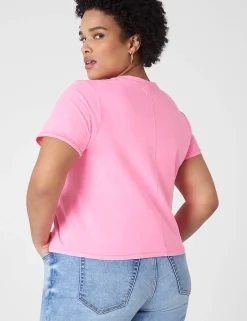 Knit Tops^Lane Bryant Crop Crew-Neck Washed Tee Sugar Plum