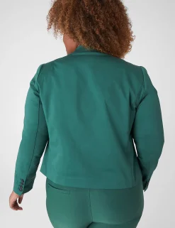 Blazers^Lane Bryant Cropped Blazer Hunter Green