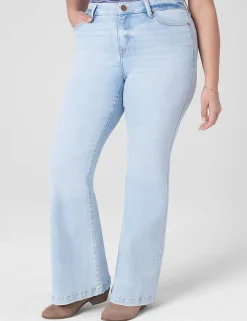 Wide Leg & Flare Jeans^Lane Bryant Curvy Fit Body Icon Flare Jean Light Denim