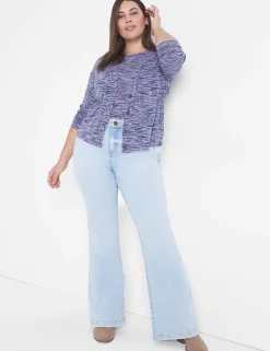 Wide Leg & Flare Jeans^Lane Bryant Curvy Fit Body Icon Flare Jean Light Denim