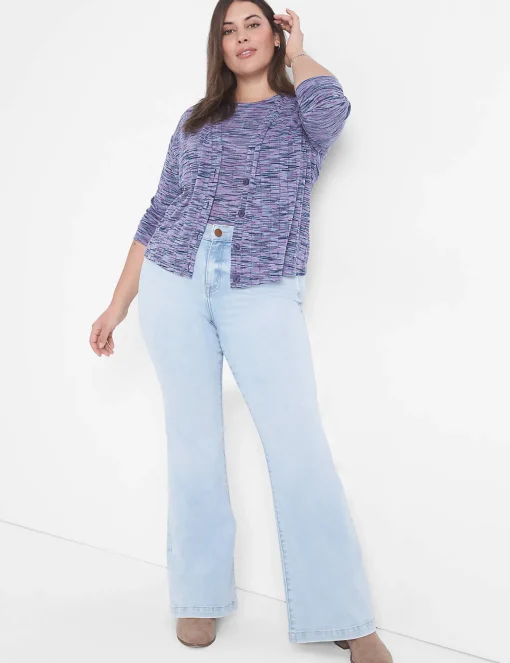 Wide Leg & Flare Jeans^Lane Bryant Curvy Fit Body Icon Flare Jean Light Denim