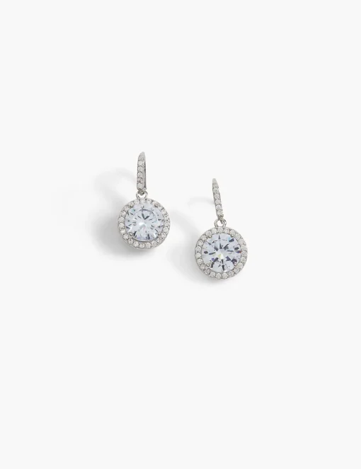 Earrings^Lane Bryant Cz Round Drop: :Onesz Silver
