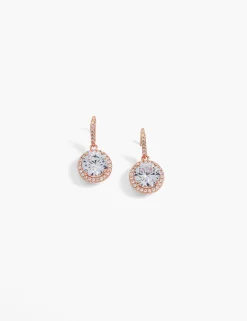 Earrings^Lane Bryant Cz Round Drop:Tbd Tbd:Onesz Rose Gold