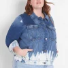 Jean Jackets^Lane Bryant Denim Jacket - Laser Patchwork Light Denim
