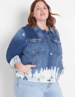 Jackets^Lane Bryant Denim Jacket - Laser Patchwork Light Denim