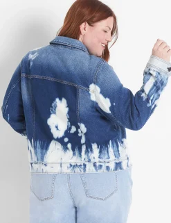Jean Jackets^Lane Bryant Denim Jacket - Laser Patchwork Light Denim