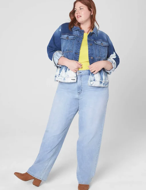 Jean Jackets^Lane Bryant Denim Jacket - Laser Patchwork Light Denim
