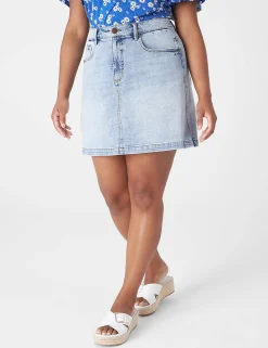 Skirts^Lane Bryant Denim Mini Skirt Light Denim