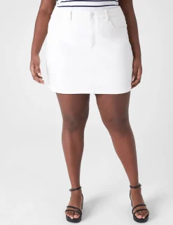 Skirts^Lane Bryant Denim Mini Skirt White