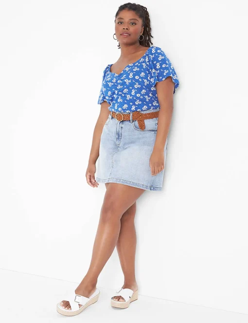 Skirts^Lane Bryant Denim Mini Skirt Light Denim