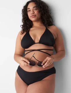 Swim Bottoms^Lane Bryant Dipped Tanga Swim Bottom Black