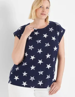 The Tee Shop^Lane Bryant Dolman Cap-Sleeve Crew-Neck Tee Star