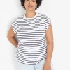 The Tee Shop^Lane Bryant Dolman Cap-Sleeve Crew-Neck Tee Breton Stripe