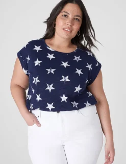 The Tee Shop^Lane Bryant Dolman Cap-Sleeve Crew-Neck Tee Star