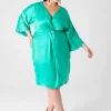 Date Night^Lane Bryant Dolman-Sleeve Front-Twist Midi Dress Deep Green