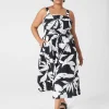 Maxi & Midi^Lane Bryant Double Elastic-Waist Maxi Dress Maluku Leaves