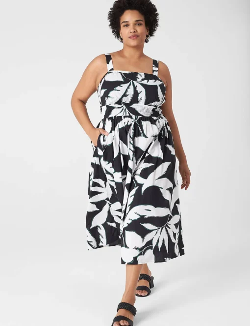 Maxi & Midi^Lane Bryant Double Elastic-Waist Maxi Dress Maluku Leaves
