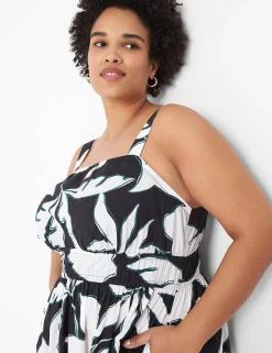Maxi & Midi^Lane Bryant Double Elastic-Waist Maxi Dress Maluku Leaves