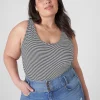 Knit Tops^Lane Bryant Double Scoop Tank Stripe