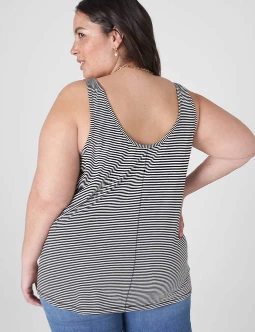 Knit Tops^Lane Bryant Double Scoop Tank Stripe