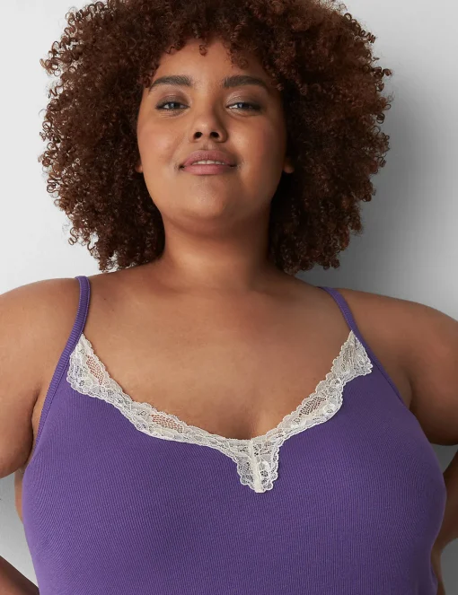 Sleep Separates^Lane Bryant Drapey Rib Sleep Cami Gentian Violet