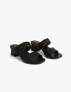 Sandals & Espadrilles^Lane Bryant Dream Cloud Braided Band Low Block Heel Black