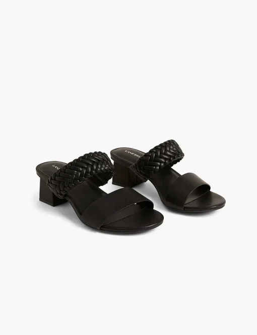 Sandals & Espadrilles^Lane Bryant Dream Cloud Braided Band Low Block Heel Black