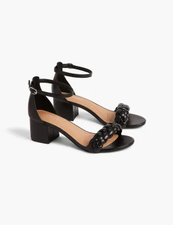 Heels^Lane Bryant Dream Cloud Braided-Detail Block Heel Black