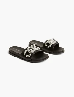 Sandals & Espadrilles^Lane Bryant Dream Cloud Chain Slide Black