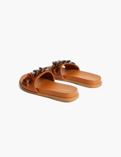Sandals & Espadrilles^Lane Bryant Dream Cloud Chain Slide Cognac