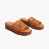 Sandals & Espadrilles^Lane Bryant Dream Cloud Crochet Wood Platform Slide Palomino Tan