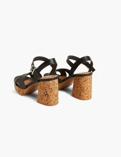 Heels^Lane Bryant Dream Cloud Cross-Front Platform Block Heel Black