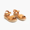 Sandals & Espadrilles^Lane Bryant Dream Cloud Faux-Leather Cross-Strap Espadrille Wedge Tan