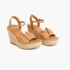 Sandals & Espadrilles^Lane Bryant Dream Cloud Knot-Front Platform Espadrille Wedge Tan