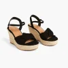 Sandals & Espadrilles^Lane Bryant Dream Cloud Knot-Front Platform Espadrille Wedge Black