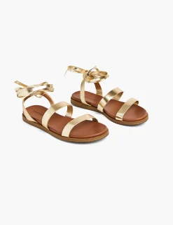 Sandals & Espadrilles^Lane Bryant Dream Cloud Lace-Up Sandals Gold