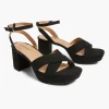 Heels^Lane Bryant Dream Cloud Platform Strappy Block Heel Black