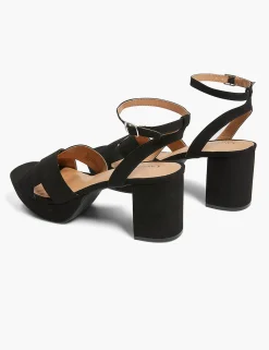 Heels^Lane Bryant Dream Cloud Platform Strappy Block Heel Black