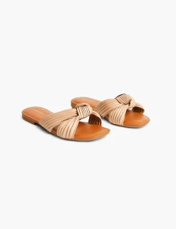 Sandals & Espadrilles^Lane Bryant Dream Cloud Pleated Knot Sandal Tan