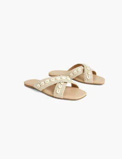 Sandals & Espadrilles^Lane Bryant Dream Cloud Shell Criss-Cross Sandal Mixed Neutrals