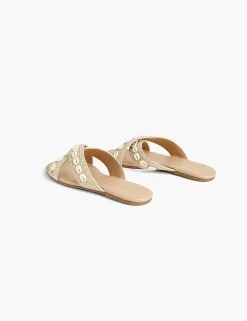 Sandals & Espadrilles^Lane Bryant Dream Cloud Shell Criss-Cross Sandal Mixed Neutrals