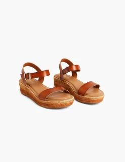 Heels^Lane Bryant Dream Cloud Single-Strap Ombre Espadrille Wedge Cognac