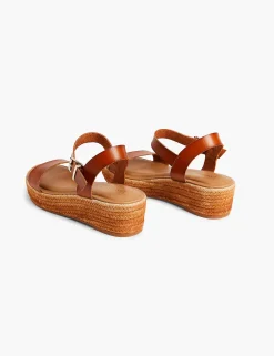 Heels^Lane Bryant Dream Cloud Single-Strap Ombre Espadrille Wedge Cognac