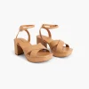 Heels^Lane Bryant Dream Cloud Strappy Block Heel Brown